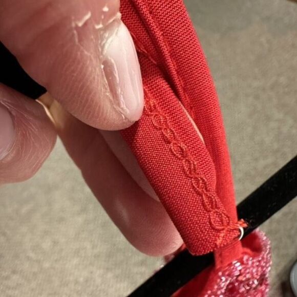 Spirit Halloween‎ Adult Red Sequin Flapper Dress Small Fringe - Picture 12 of 13